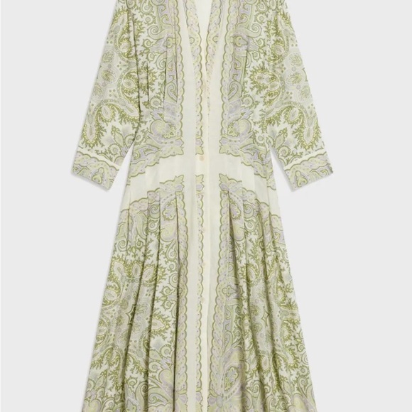 Sandro Dresses & Skirts - Sandro Green and Cream Paisley Long Sleeve Dress